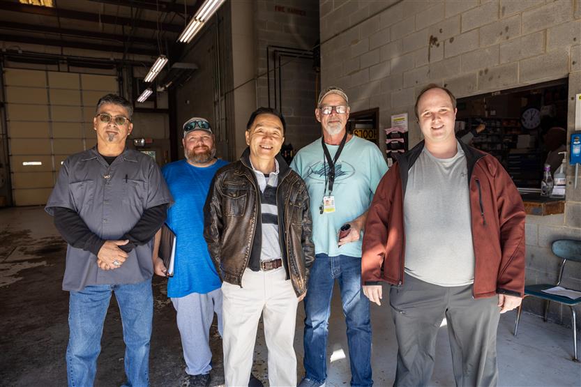 Bus drivers smile